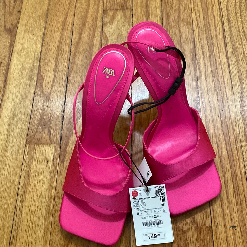 Zara pink mid height heel size 40